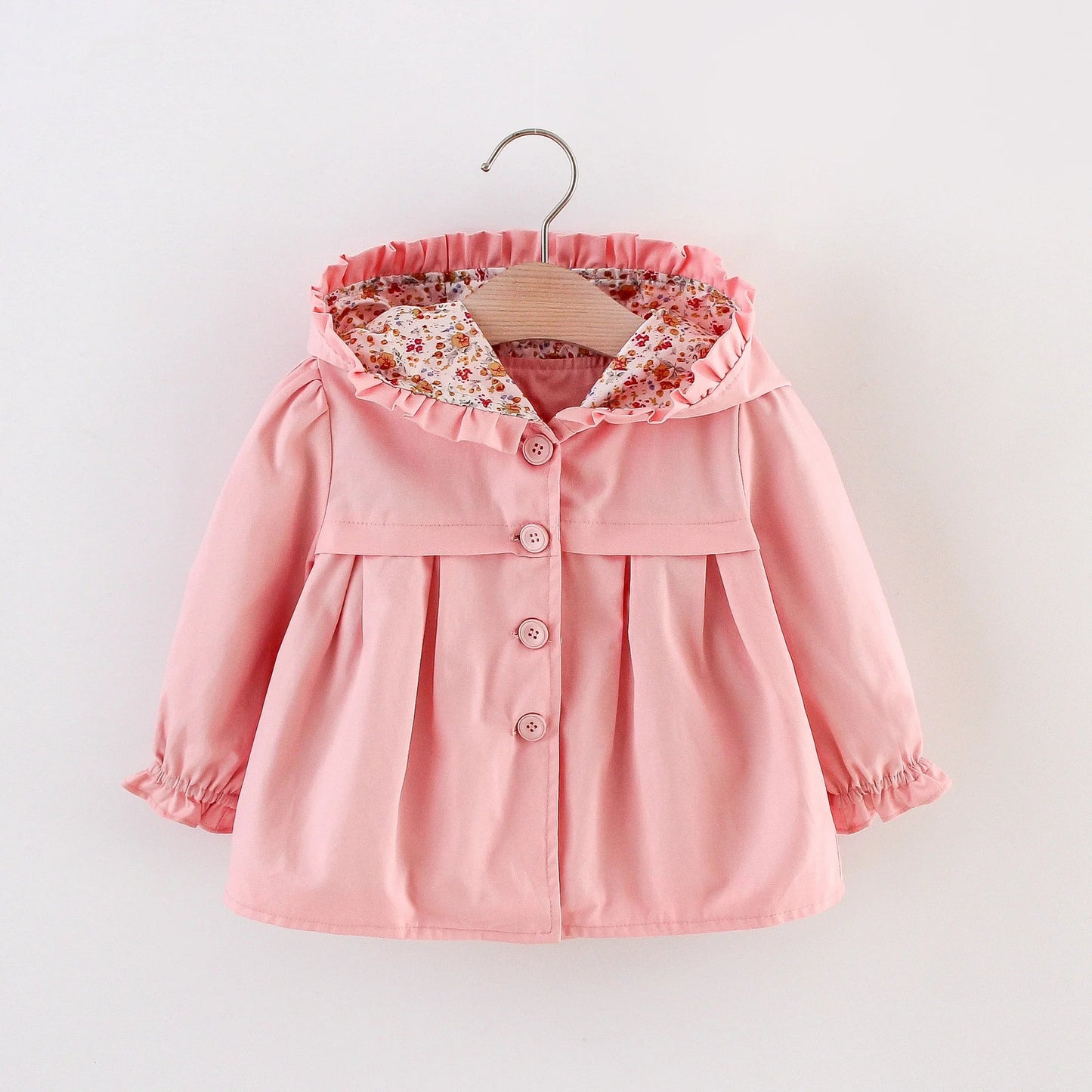 Veste d'automne pour bébé fille de 0 à 3 ans, coupe-vent en coton à manches longues, veste à capuche pour bébé fille MAEJORKEN