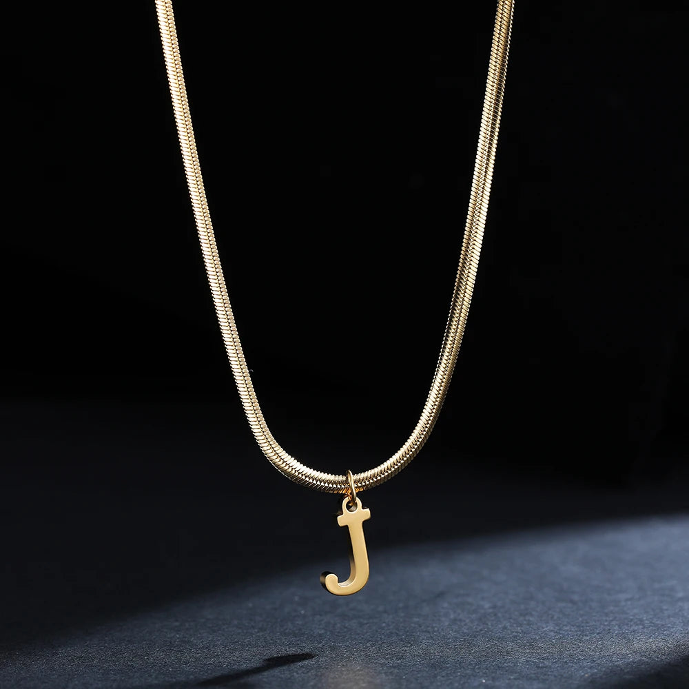 Pendentif  alphabet plaqué or inoxydable