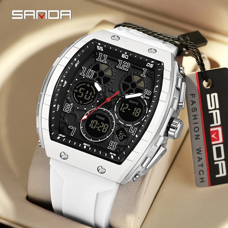 2025 marque hommes montre électronique montre numérique multifonctionnel réveil mode tendance Silicone étanche mâle mode horloge MAEJORKEN