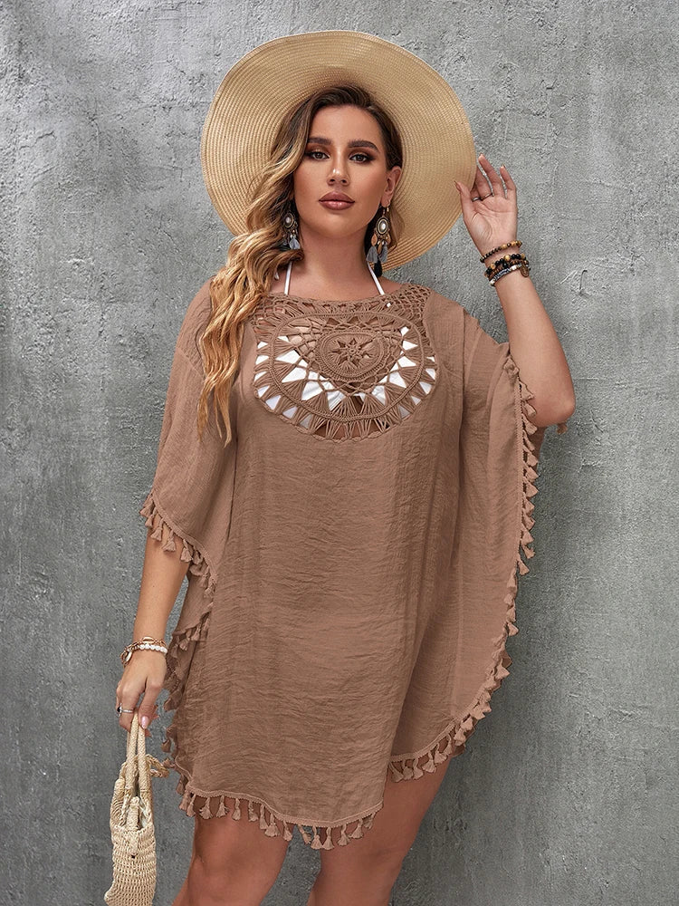 Robe de plage ample, grande taille, Sexy, Cover-Up pour les maillots de bain, ajouré, décontractée, pour les vacances, vêtements de plage MAEJORKEN
