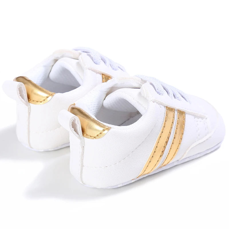 Enfant en bas âge bébé fille chaussures 0 à 3 6 9 12 18 24 mois décontracté mignon or blanc bébé garçon chaussures premiers marcheurs doux berceau chaussures Infantil MAEJORKEN