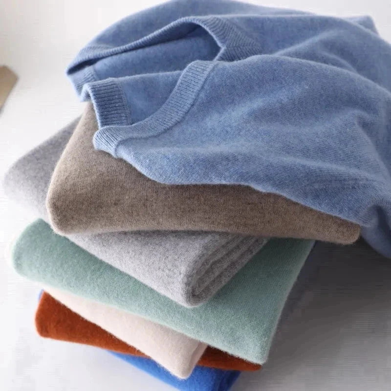 Pull en cachemire mélangé pour hommes, pulls à col en V, chemise d'automne et d'hiver, zones coréennes, 10 documents MAEJORKEN