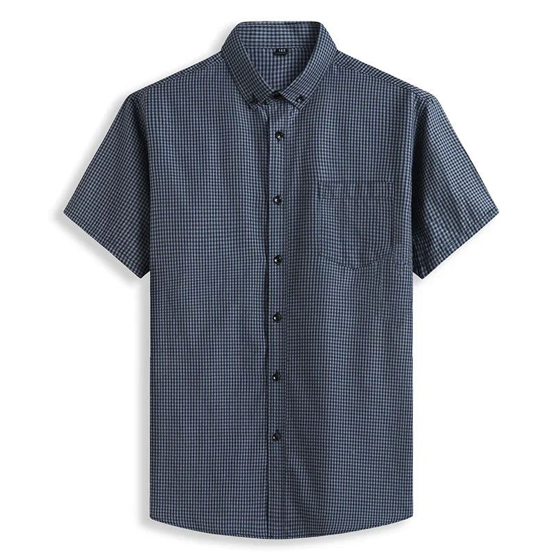 Chemises à carreaux confortables manches courtes, pur coton grande taille du M au 8XL