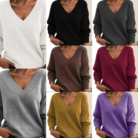 Femmes adt thally Pulls Automne Printemps Femmes Col V Manches sulfSolide document Tricots Pull Y-XMKJ-8206 MAEJORKEN