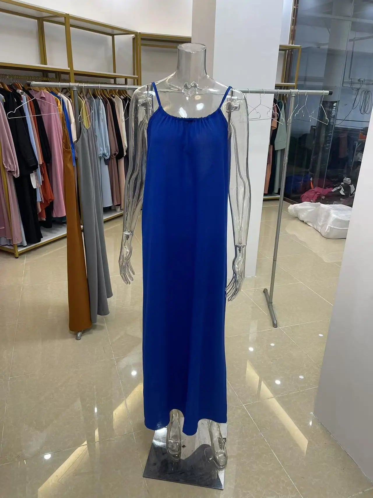 Nouvelle arrivée : Robe longue décontractée sans bretelles ni dos pour femme, confortable pour la maison et la nuit MAEJORKEN