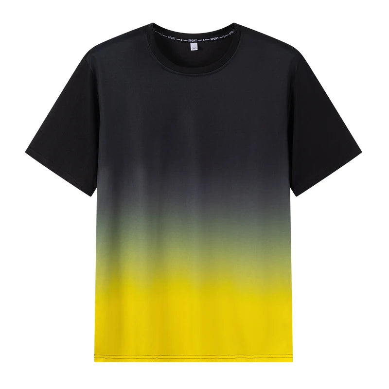 T-shirt homme grande taille 1XL-7XL manches courtes hauts printemps été dégradé t-shirts séchage rapide hommes Sport surdimensionné respirant T-shirt MAEJORKEN