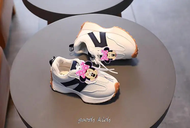 Mickey canard chaussures point enfants baskets confortable printemps automne pour les filles dessin animé enfants chaussures de course MAEJORKEN