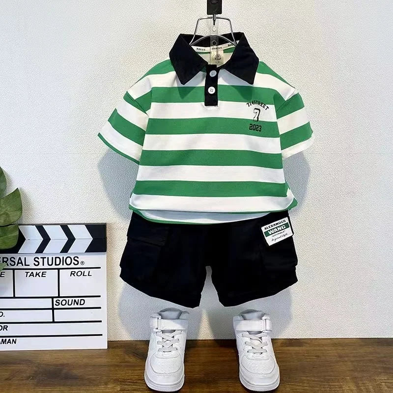Ensemble polo manches courtes et short garçon du 2 ans au 9 ans