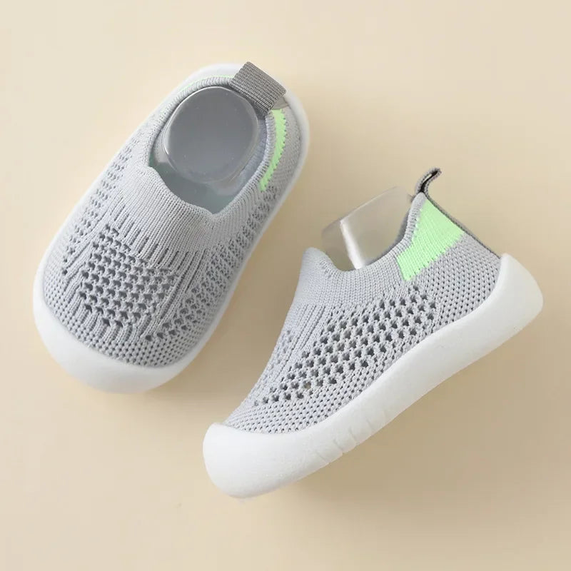 Printemps été enfant en bas âge chaussures respirant tricoté enfants baskets garçons sans lacet chaussures de Tennis filles doux antidérapant école chaussures décontractées MAEJORKEN