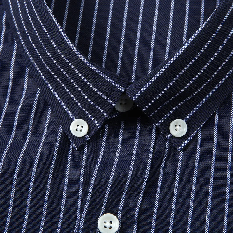 Chemise homme bleu rayé Oxford coton flanelle grande taille 5XL 6XL 7XL 8XL 10XL élégant bureau surdimensionné manches longues mince rouge blanc MAEJORKEN