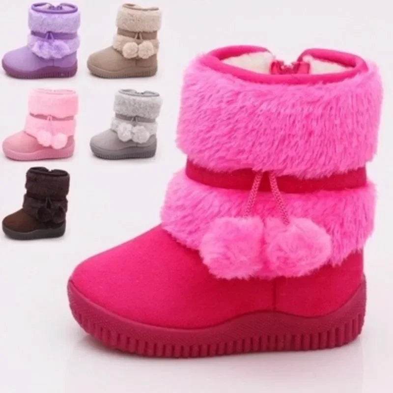 Bottes de neige pour filles, confortables, épaisses et chaudes, pour enfants, boule épaisse, mignonnes, chaussures de princesse, automne, 2023 MAEJORKEN