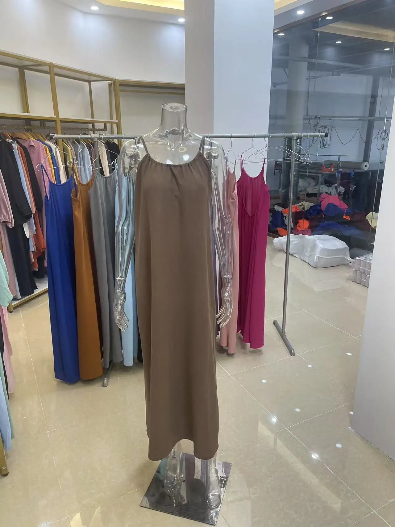 Nouvelle arrivée : Robe longue décontractée sans bretelles ni dos pour femme, confortable pour la maison et la nuit MAEJORKEN