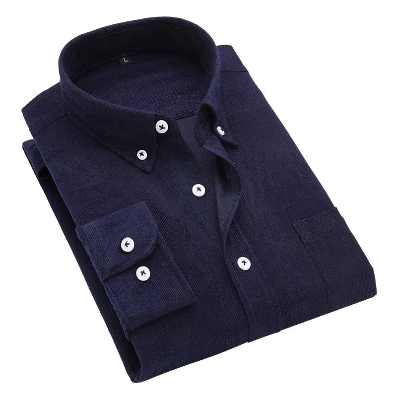 Chemise en velours manche longue rayure homme du M au 5XL
