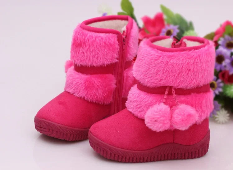 Bottes de neige pour filles, confortables, épaisses et chaudes, pour enfants, boule épaisse, mignonnes, chaussures de princesse, automne, 2023 MAEJORKEN