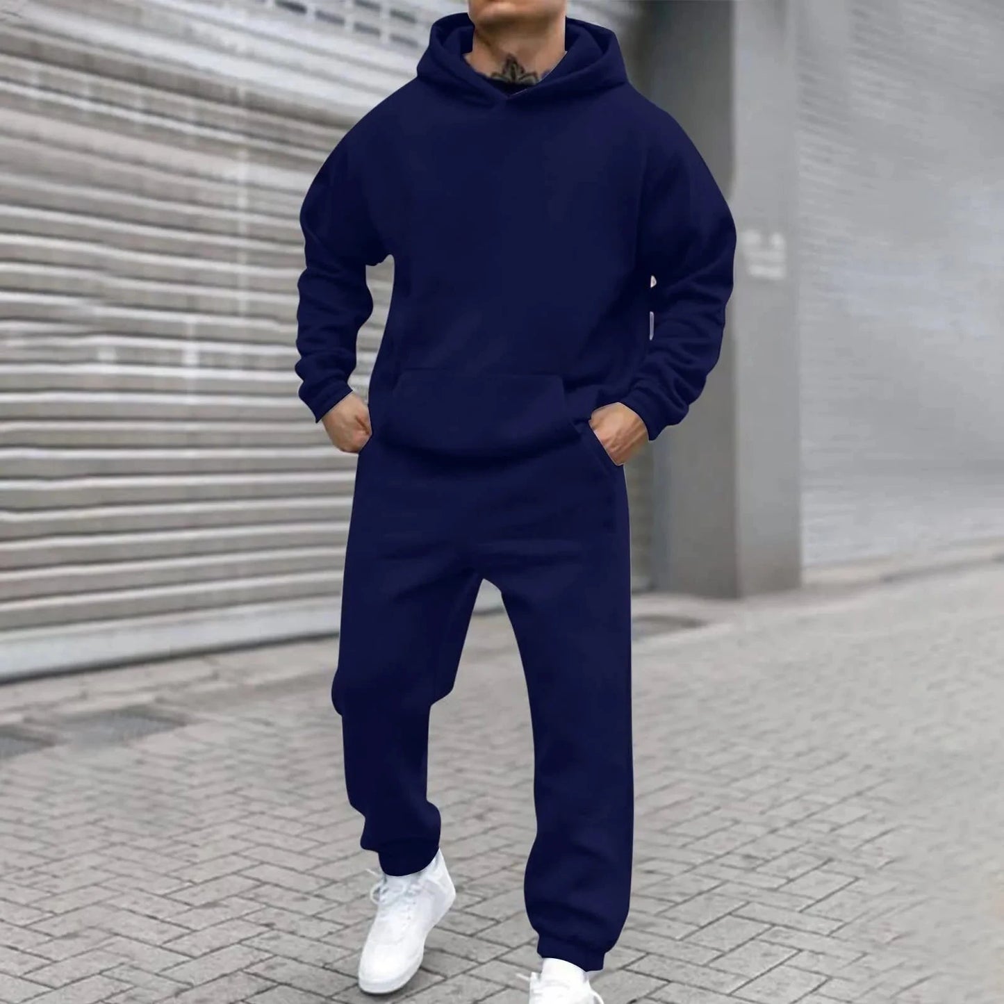 Ensemble sweat-shirt et pantalon à capuche pour hommes, Style Simple, couleur unie, derniers produits d'automne et d'hiver, ensembles de Collection de vêtements de rue MAEJORKEN