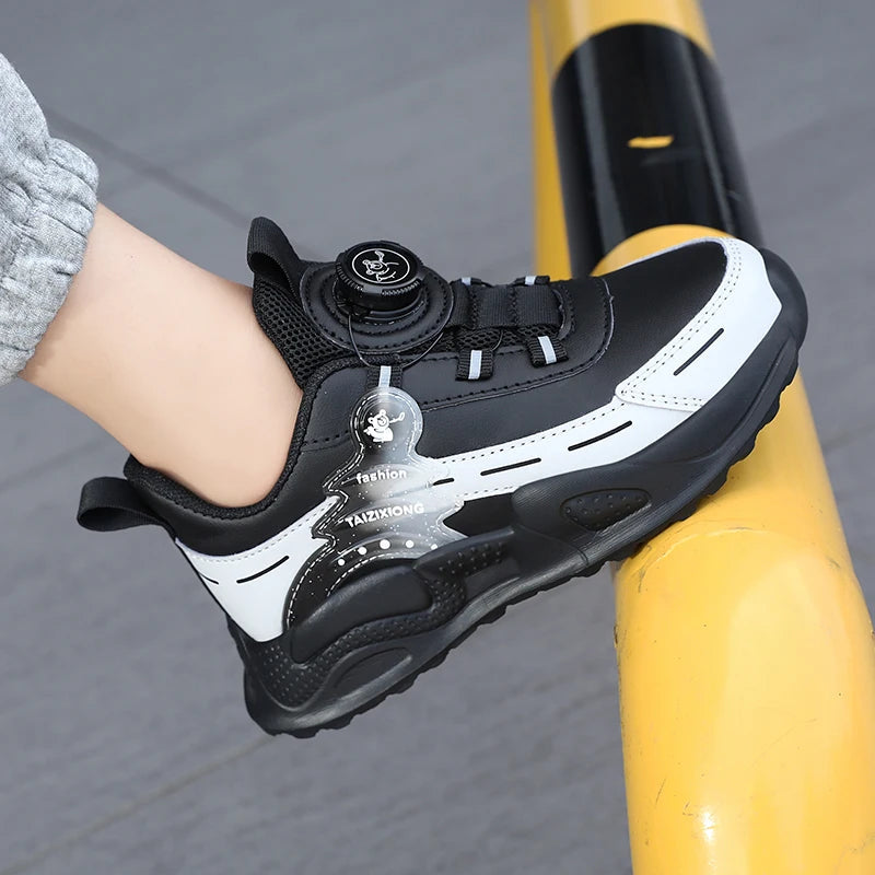 Baskets en cuir légères et antidérapantes pour enfants, chaussures décontractées pour garçons et étudiants, chaussures de sport, de course, de Tennis MAEJORKEN