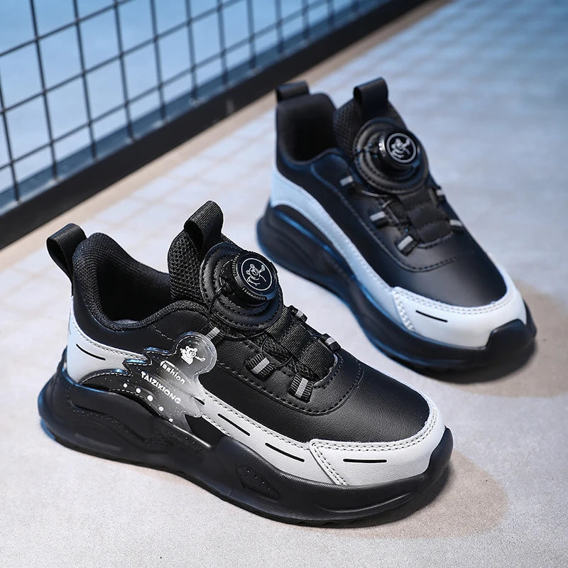 Baskets en cuir légères et antidérapantes pour enfants, chaussures décontractées pour garçons et étudiants, chaussures de sport, de course, de Tennis MAEJORKEN