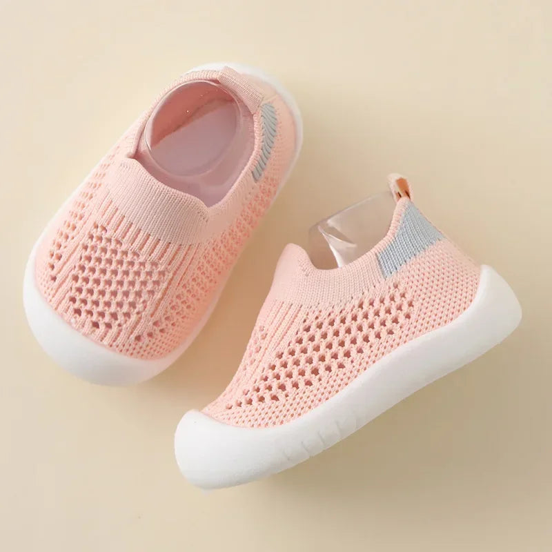 Printemps été enfant en bas âge chaussures respirant tricoté enfants baskets garçons sans lacet chaussures de Tennis filles doux antidérapant école chaussures décontractées MAEJORKEN