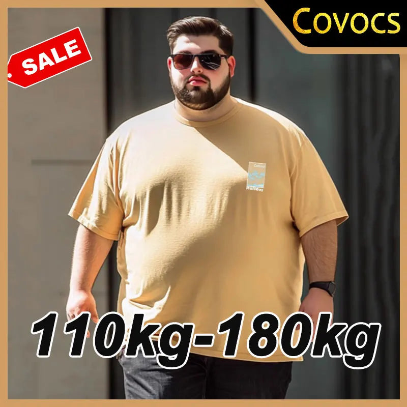 Hommes grande taille coton T-Shirt 6XL 7XL surdimensionné à manches courtes t-shirts 110-180kg été course haut de sport mode graphique chemise vêtements MAEJORKEN