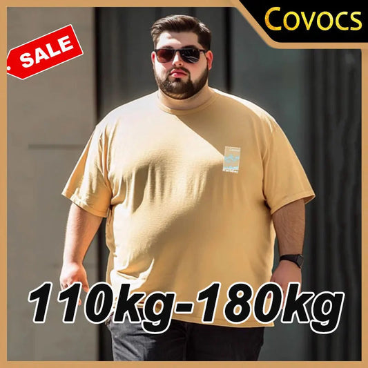 Hommes grande taille coton T-Shirt 6XL 7XL surdimensionné à manches courtes t-shirts 110-180kg été course haut de sport mode graphique chemise vêtements MAEJORKEN