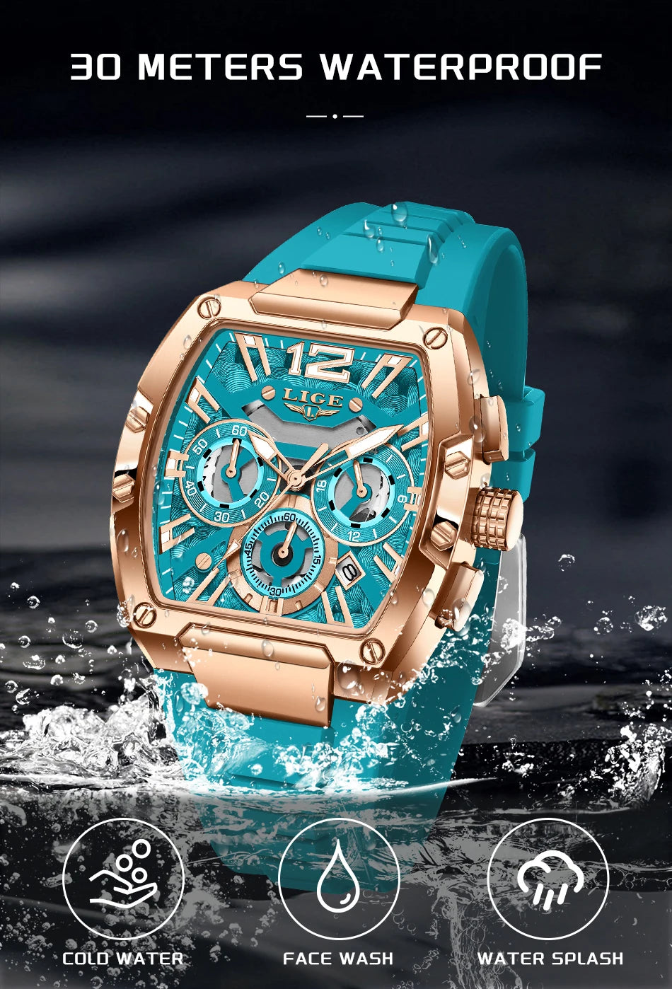 LIGE hommes montre haut tendance marque de luxe Silicone montre militaire hommes sport décontracté étanche Date Quartz montres pour hommes MAEJORKEN