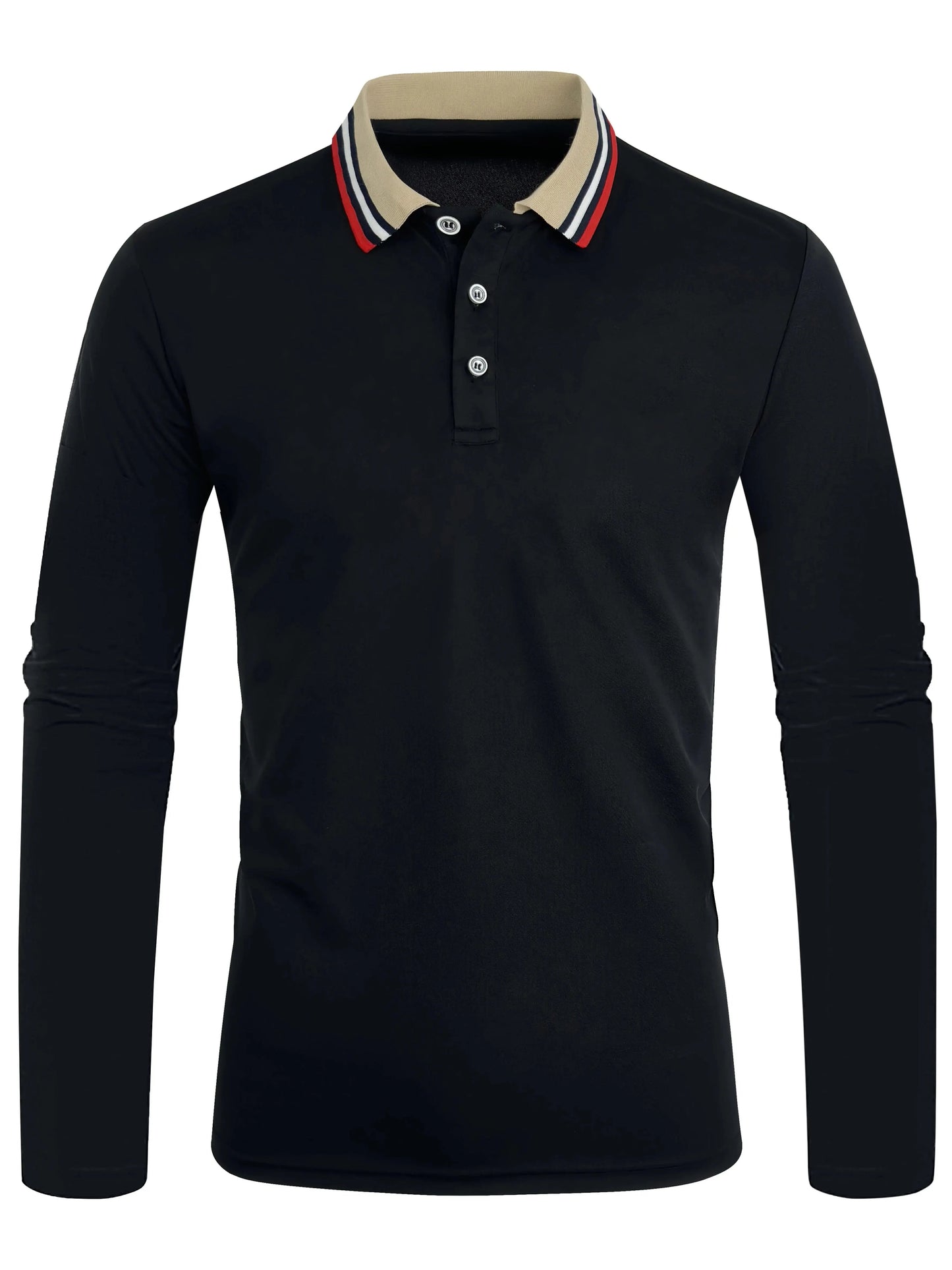 Polo à manches longues pour hommes, haut tendance décontracté et Business, printemps et automne MAEJORKEN