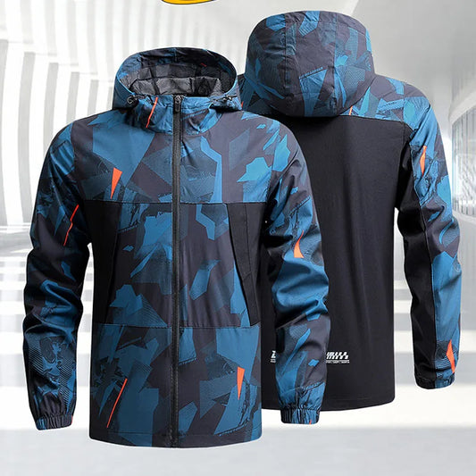 Veste imperméable à capuche décontractée sport, randonnée, coupe-vent du S au 5XL