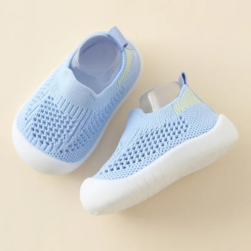 Printemps été enfant en bas âge chaussures respirant tricoté enfants baskets garçons sans lacet chaussures de Tennis filles doux antidérapant école chaussures décontractées MAEJORKEN