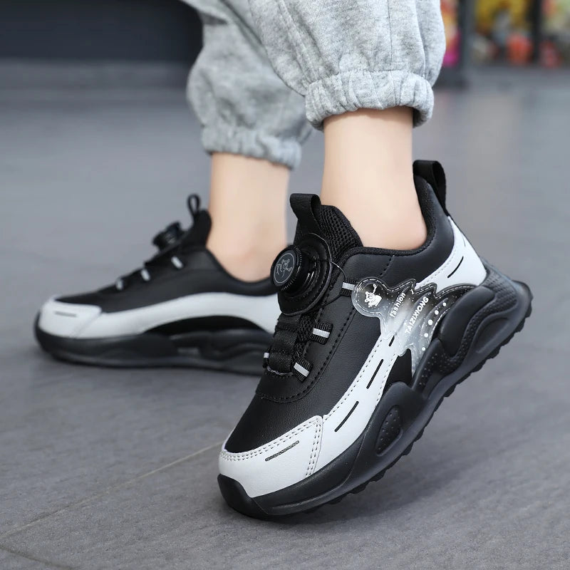 Baskets en cuir légères et antidérapantes pour enfants, chaussures décontractées pour garçons et étudiants, chaussures de sport, de course, de Tennis MAEJORKEN