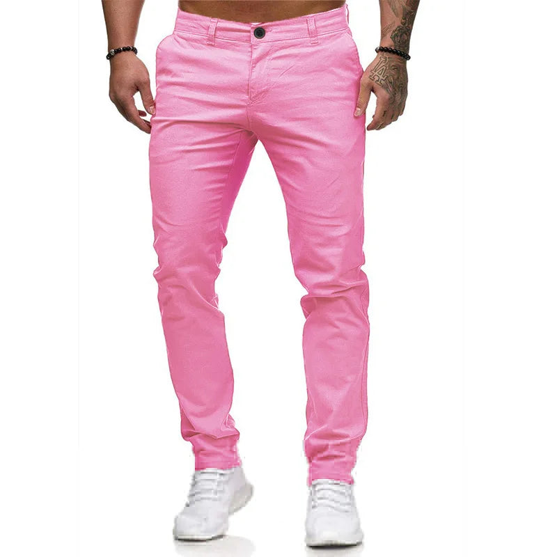 Pantalon Slim couleur unie du S au 3XL