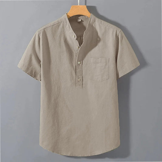 T-shirt d'été à manches courtes pour hommes, couleur unie, Design de poche, chemises à boutons, vêtements quotidiens de rue, Style Simple et confortable MAEJORKEN