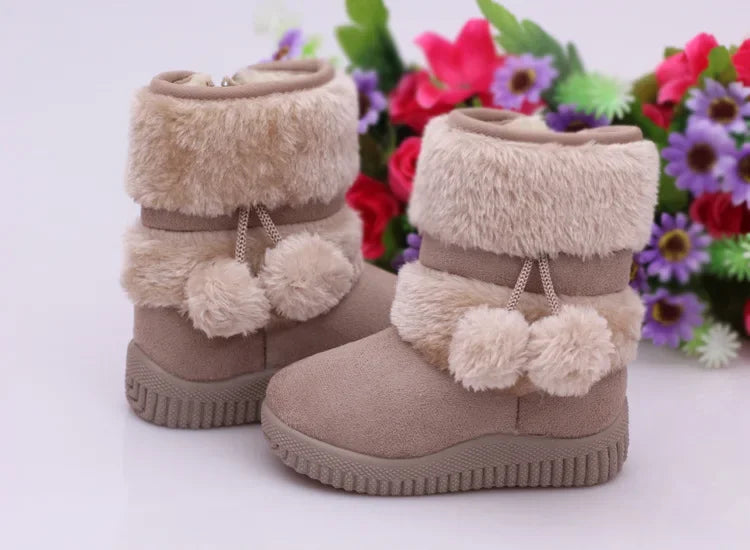 Bottes de neige pour filles, confortables, épaisses et chaudes, pour enfants, boule épaisse, mignonnes, chaussures de princesse, automne, 2023 MAEJORKEN