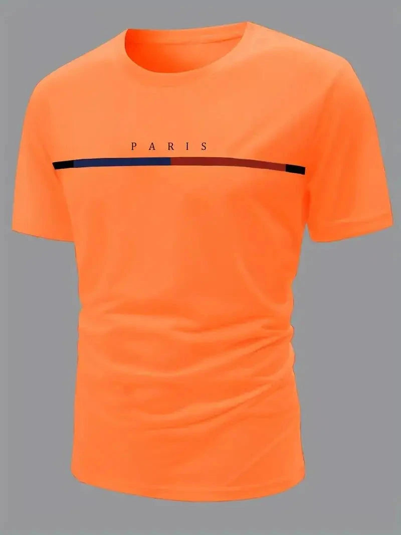 T-shirt confortable pour hommes, T-shirt à motif imprimé sur le thème de Paris, vêtements d'été pour hommes, vêtements pour hommes MAEJORKEN