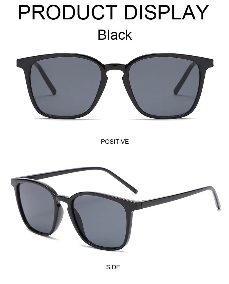 Lunettes De soleil carrées femme rétro marque Designer nuances noir