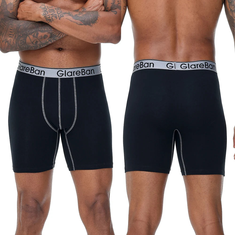 4 pièces ensemble mi-long Boxer Shorts sous-vêtements masculins coton respirant hommes caleçons pour hommes Homme Boxershorts glisse culotte douce MAEJORKEN