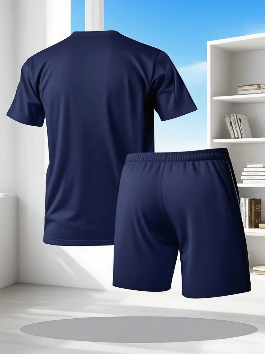 Short d'été imprimé à manches courtes pour hommes, ensemble de sport décontracté, costume de mode d'extérieur, urbain et de rue MAEJORKEN