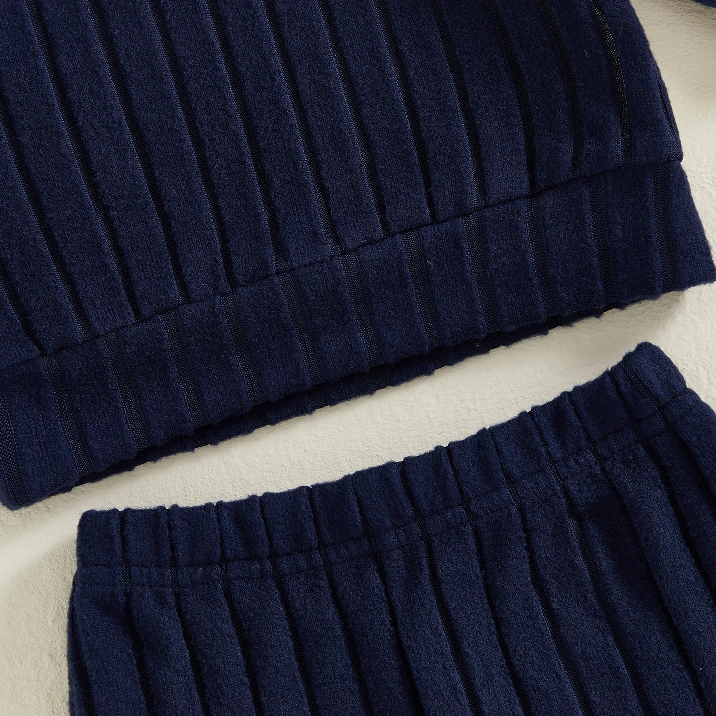 VISgogo 0-3 ans garçons automne 2 pièces ensembles de vêtements à manches longues col rond Patchwork pull couleur unie pantalon MAEJORKEN