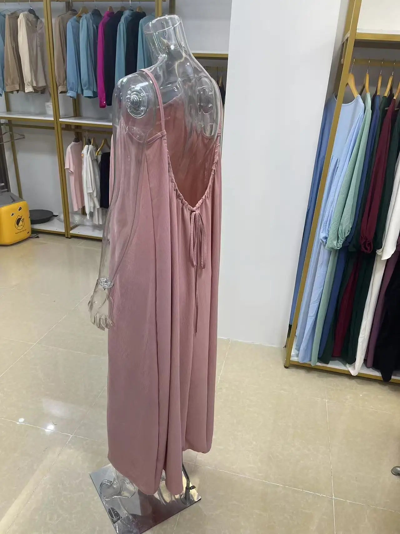 Nouvelle arrivée : Robe longue décontractée sans bretelles ni dos pour femme, confortable pour la maison et la nuit MAEJORKEN