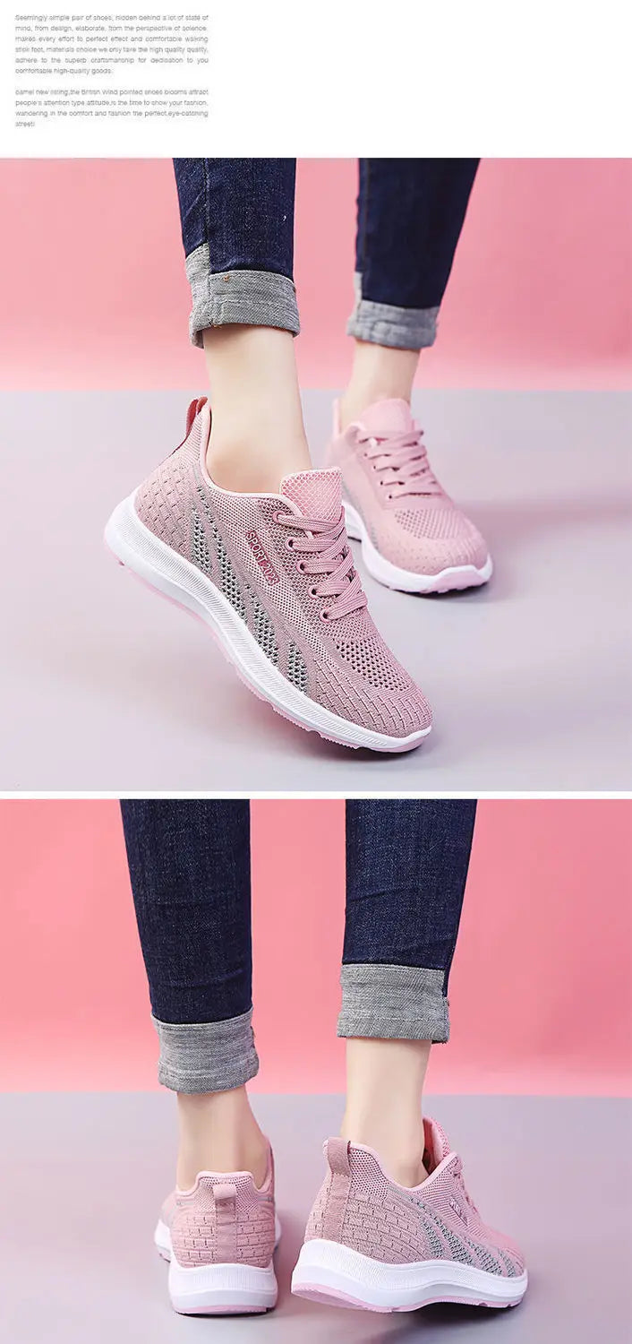 Chaussures de course respirantes pour femmes, baskets d'été légères en maille à coussin d'air, chaussures de sport d'extérieur à lacets, chaussures d'entraînement MAEJORKEN