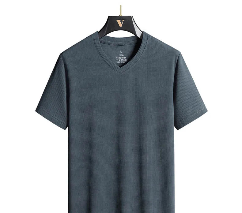 T-shirt à col en V pour hommes  grande taille, 7XL, 8XL, 9XL
