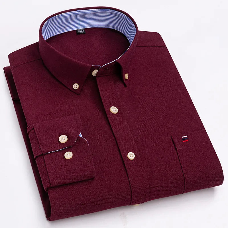 Chemise à manches longues  100% coton oxford