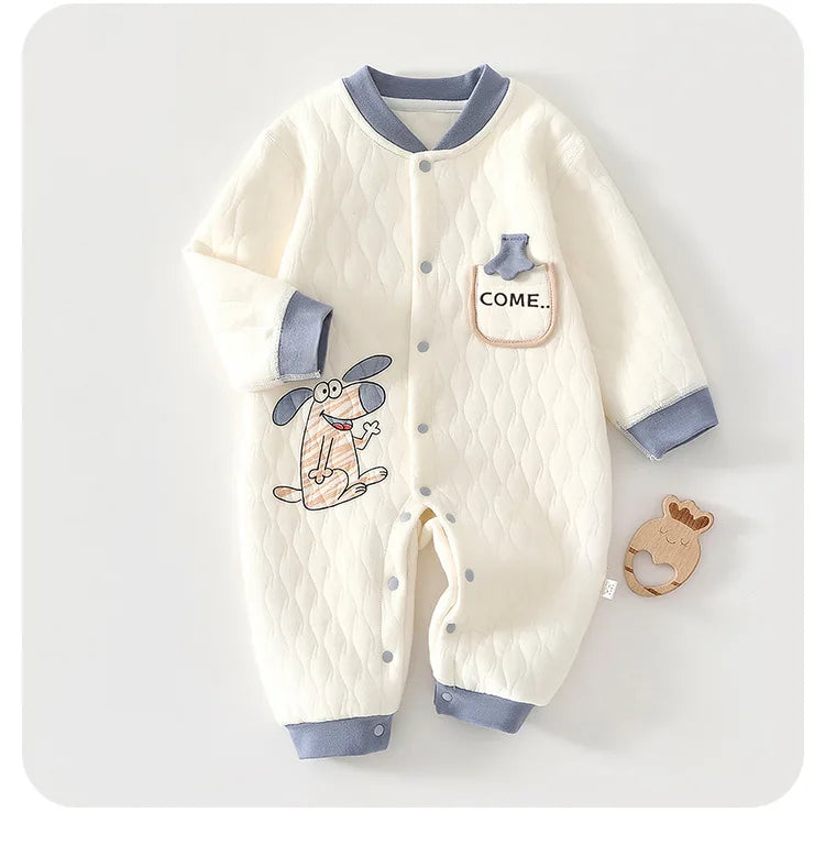 Combinaison d'automne pour bébé, veste en coton épais, vêtements chauds à trois couches pour nouveau-nés de 0 à 18 mois, vêtements rampants pour jeunes enfants MAEJORKEN