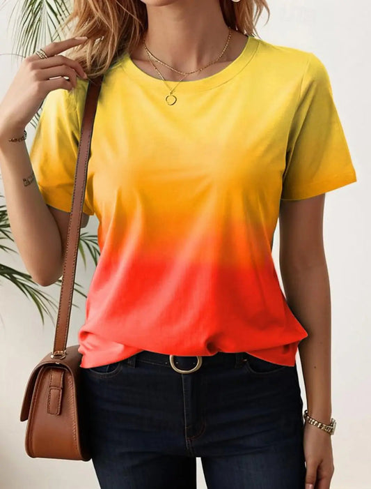 Économie College dégradés 3D pour femmes, t-shirts décontractés, vêtements féminins de rue, été, respirant, mode, dame, vêtements, Y2K MAEJORKEN