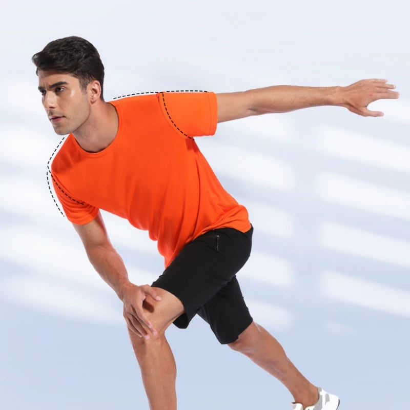 T-shirt de sport à manches courtes à séchage rapide pour hommes et femmes, maillot de gym, chemise de fitness, t-shirt de course, vêtements de sport respirants pour adolescents MAEJORKEN
