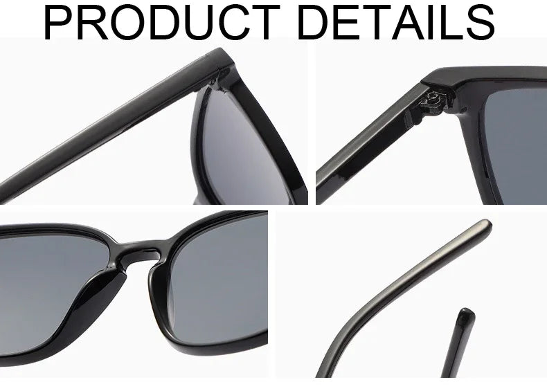 Lunettes De soleil carrées femme rétro marque Designer nuances noir