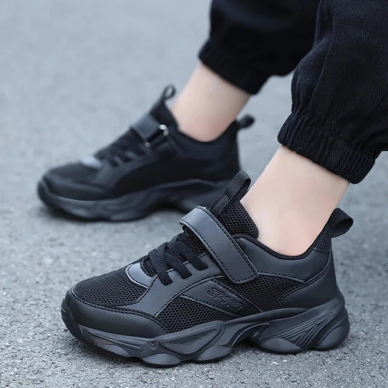 Chaussures de sport coordonnantes pour enfants, respirantes, noires, chaussures d'école, marche, course décontractée, rencontre, garçons, filles, étudiant, mode MAEJORKEN