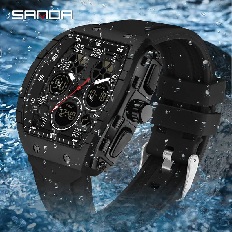 2025 marque hommes montre électronique montre numérique multifonctionnel réveil mode tendance Silicone étanche mâle mode horloge MAEJORKEN