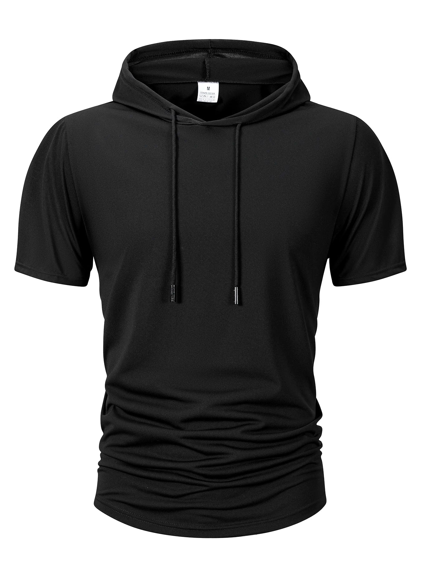 Sweat-shirt à capuche pour hommes, décontracté, manches courtes, ample, couleur unie, léger, Fitness, dessus respirants, été MAEJORKEN