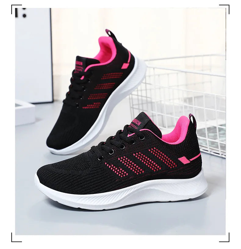 Litfun femmes chaussures de sport décontractées mode femme fond souple baskets respirant maille chaussures de course loisirs chaussures plates légères MAEJORKEN