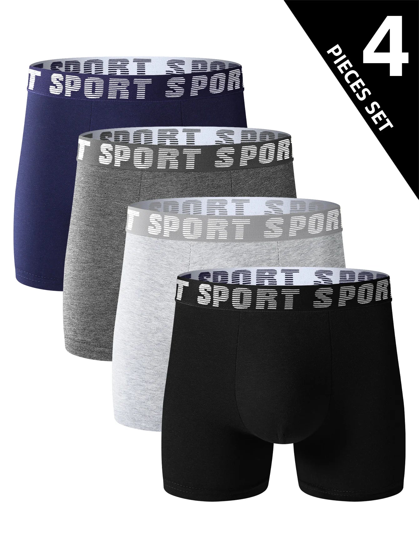 4 pièces de sous-vêtements de sport pour hommes, pantalons de survêtement doux, respirants et confortables, slips longs élégants et personnalisés MAEJORKEN